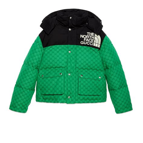 north face x gucci jacket green